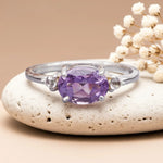 sterling silver white topaz and pink amethyst ring by indie and harper jewellery australia