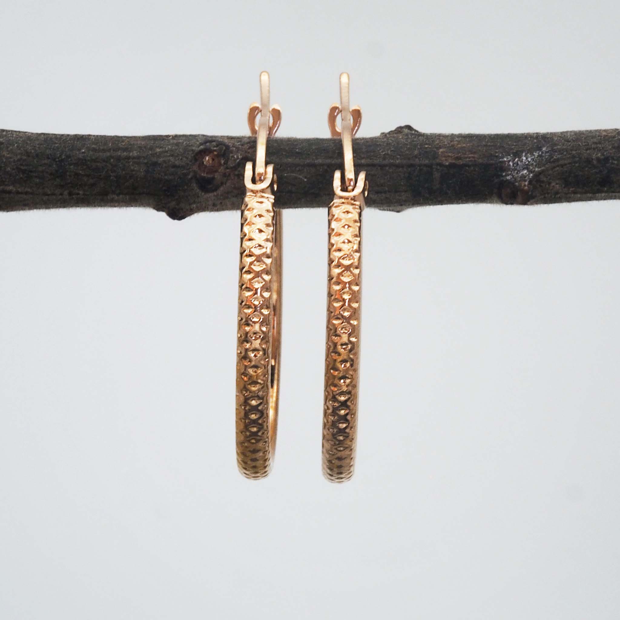 indie and harper rose gold large waterproof hoop earrings