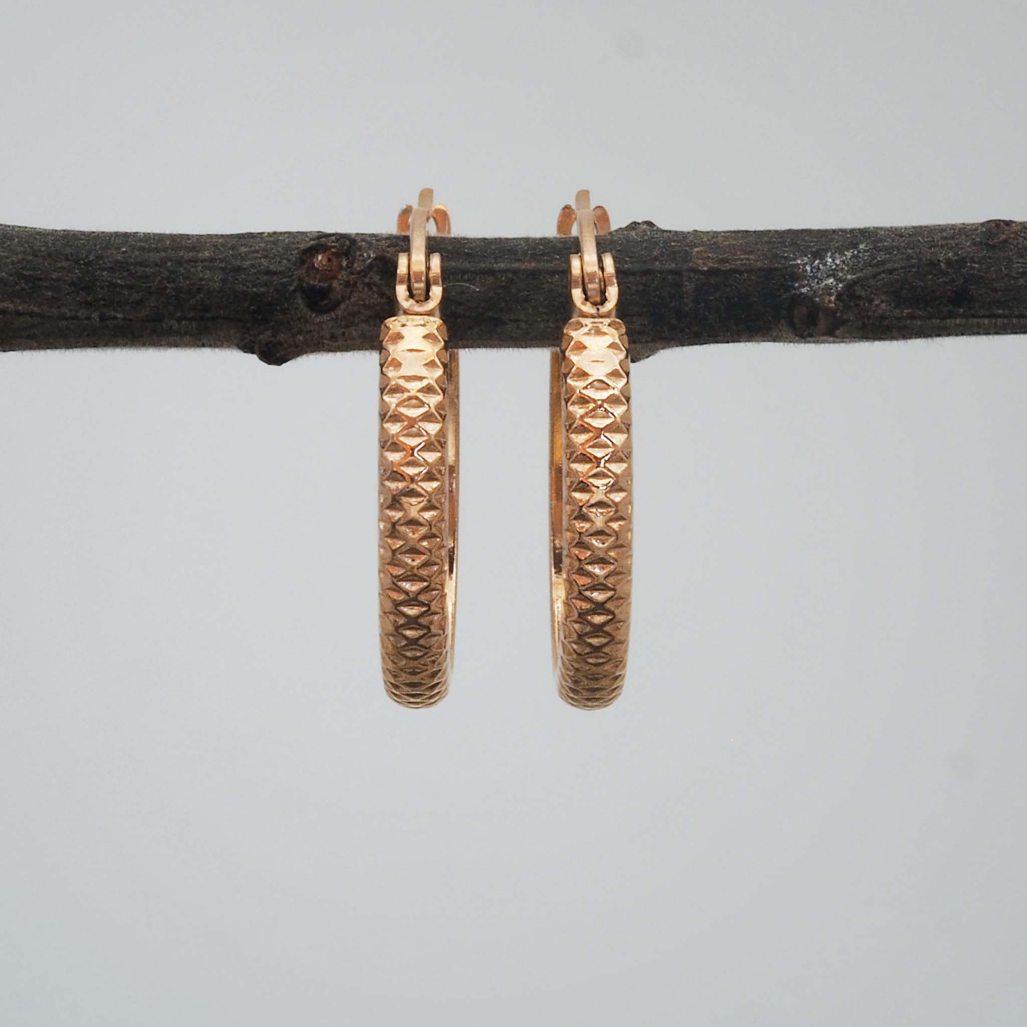 indie and harper waterproof rose gold hoop earrings
