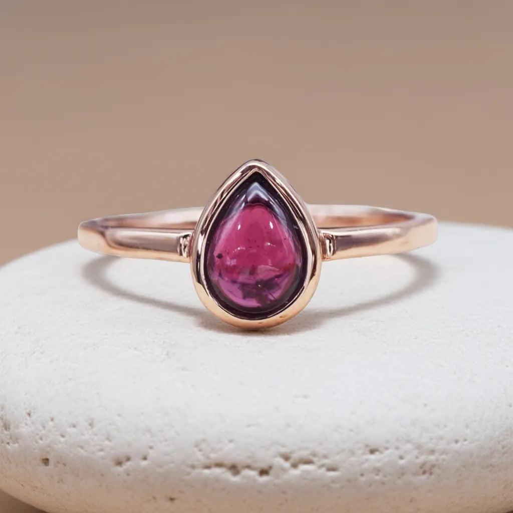 rose gold january birthstone garnet ring by indie and harper jewellery australia