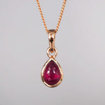 indie and harper Rose gold July birthstone ruby necklace