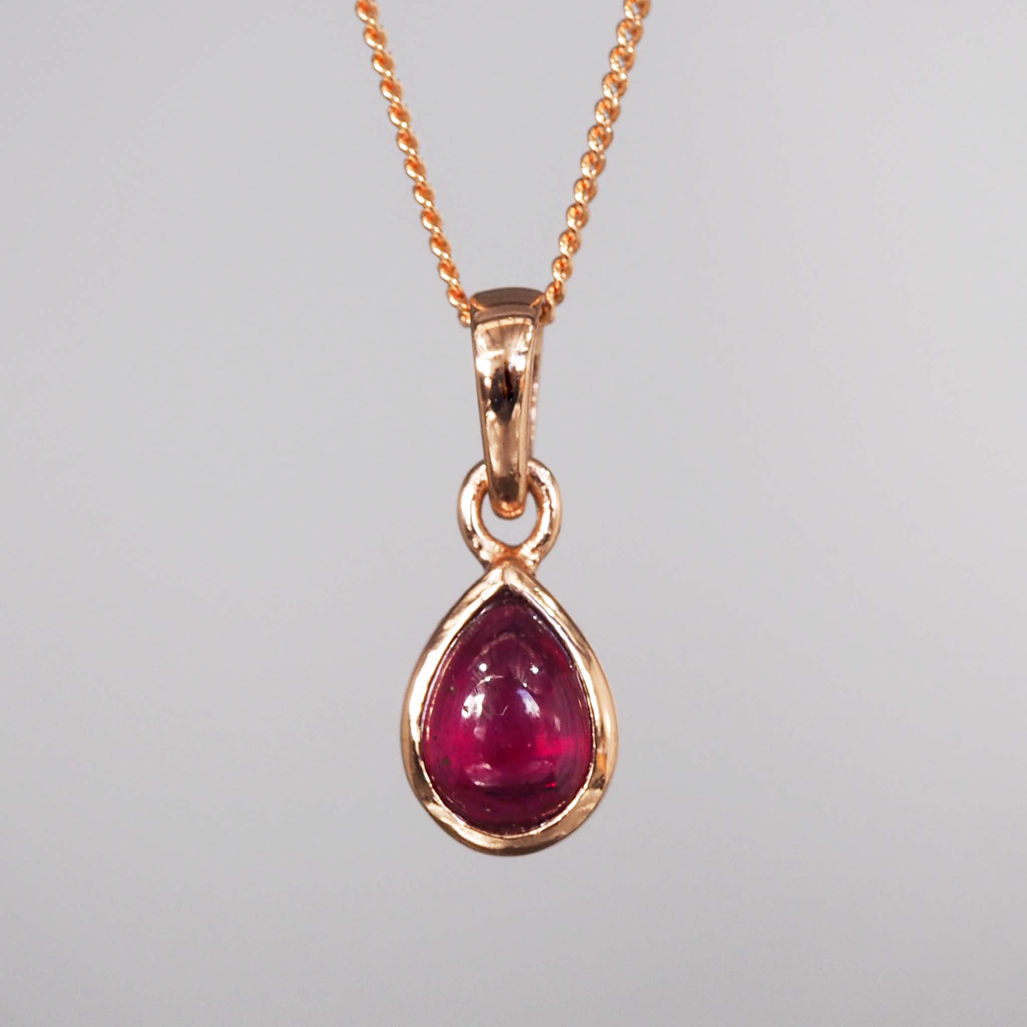 indie and harper Rose gold July birthstone ruby necklace