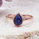 indie and harper rose gold september birthstone sapphire ring