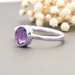 indie and harper sterling silver dainty amethyst ring