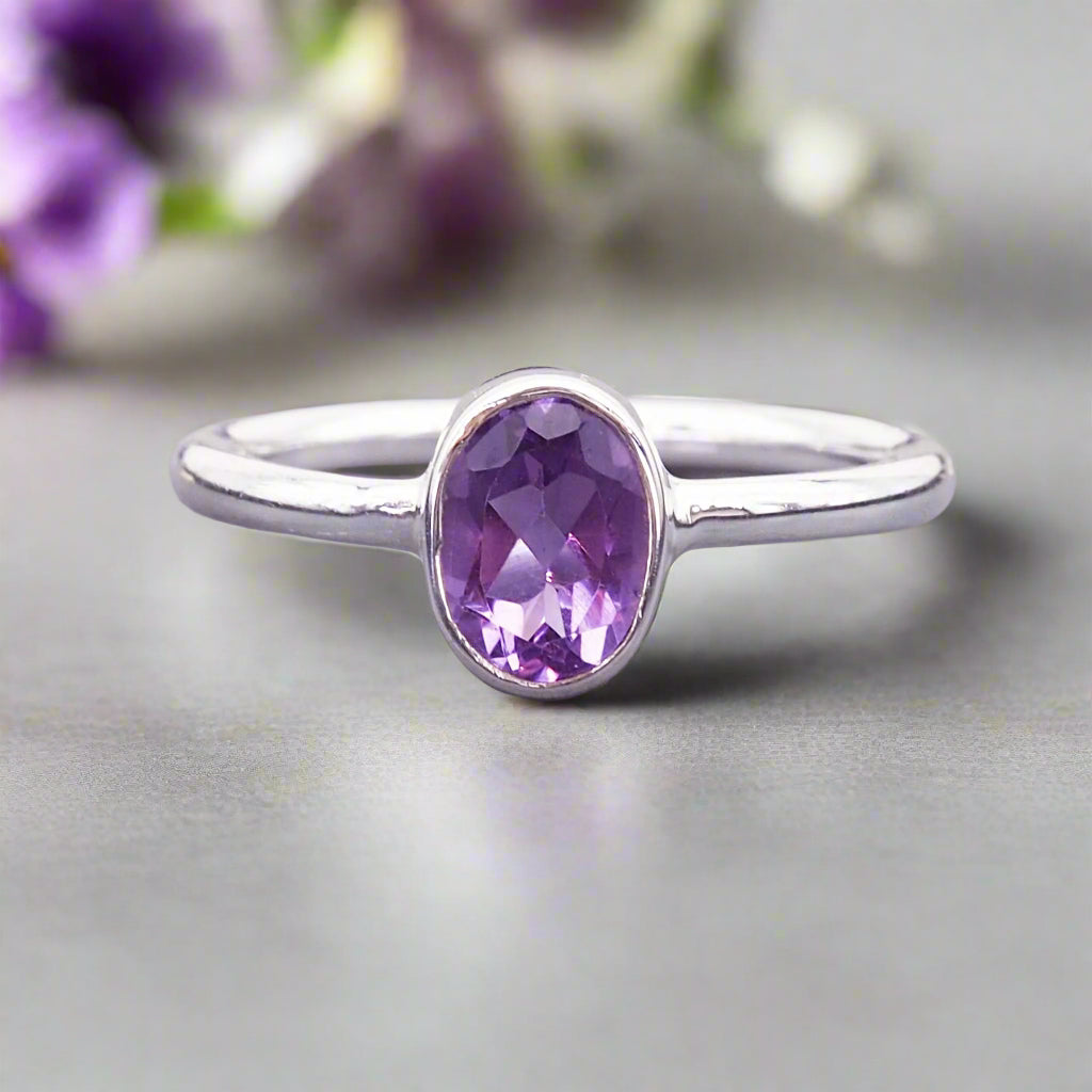 indie and harper Sterling silver amethyst ring