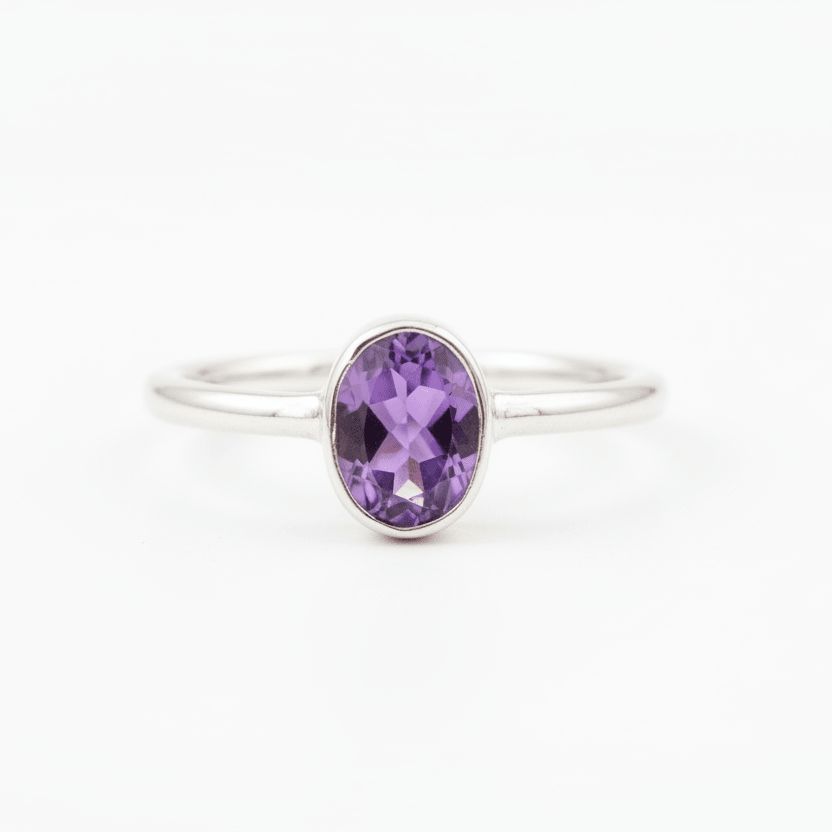 Sterling silver amethyst ring