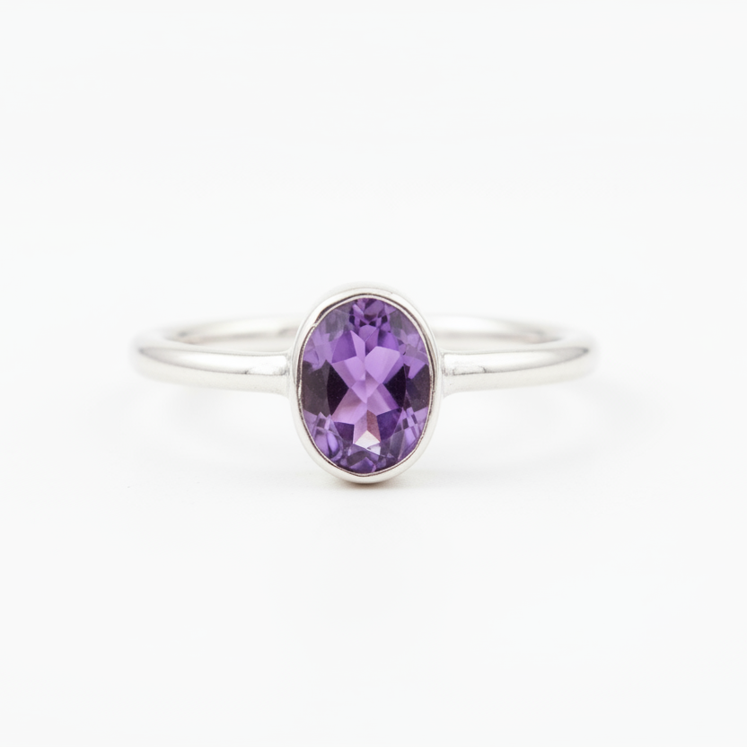 Sterling silver amethyst ring