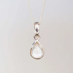 Sterling Silver April birthstone Herkimer necklace by indie and Harper australia 