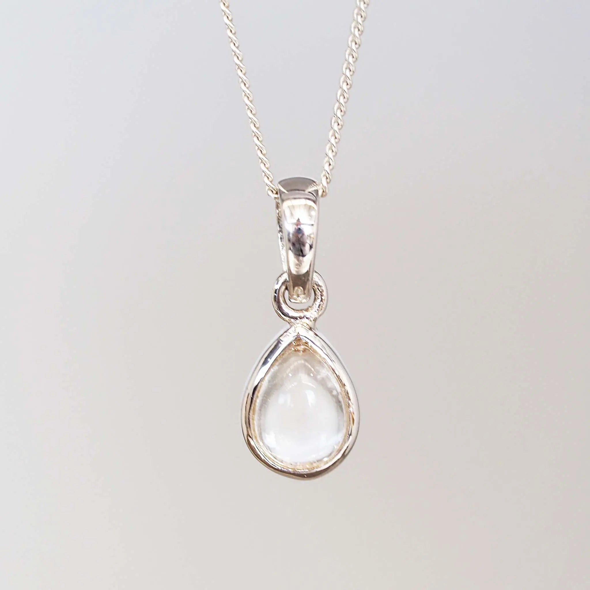 Sterling Silver April birthstone Herkimer necklace by indie and Harper australia 