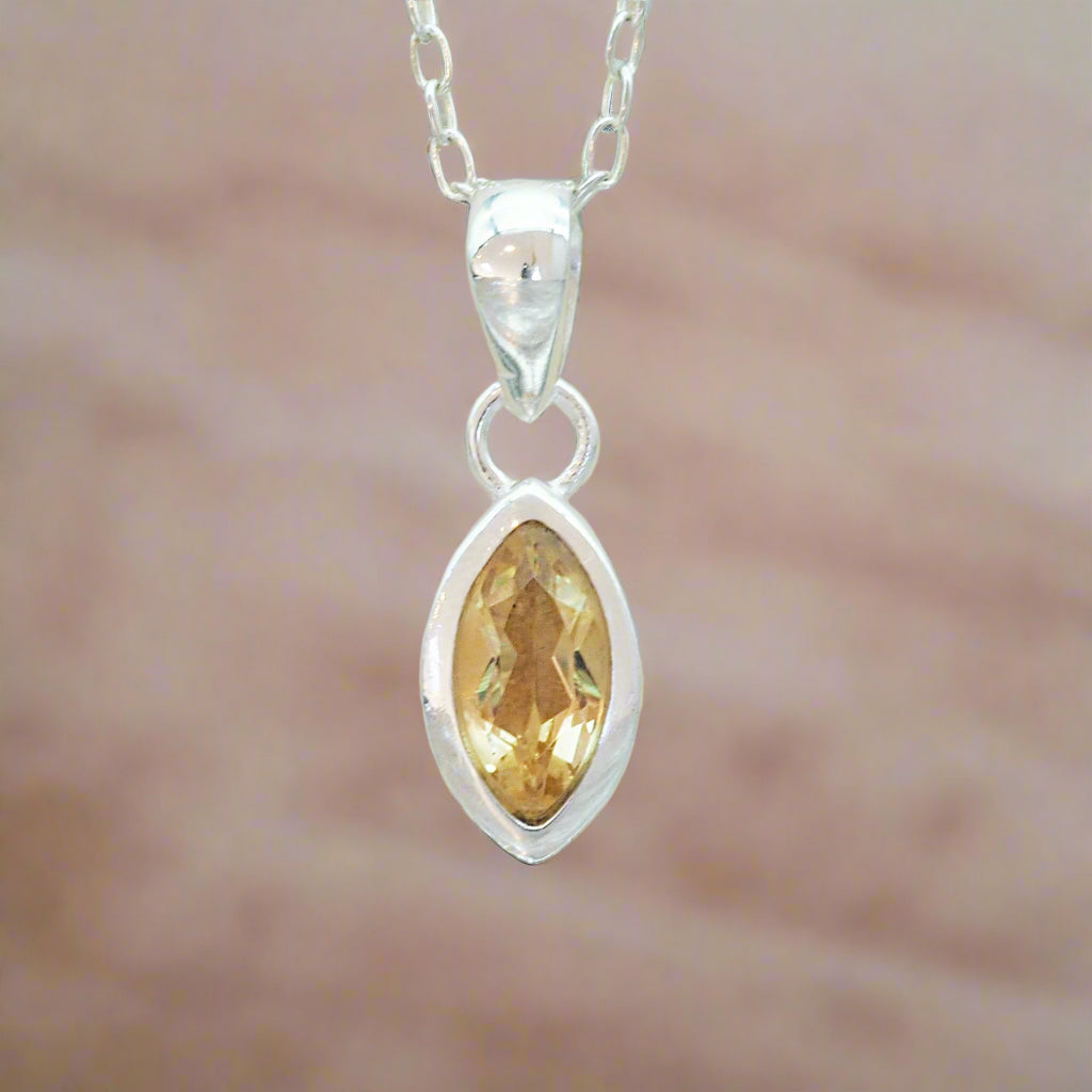 indie and harper sterling silver citrine necklace - boho jewellery australia