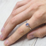 indie and harper sterling silver December Birthstone Tanzanite Ring being worn