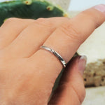 silver hand carved navajo ring being worn - native american jewelry by indie and harper australia