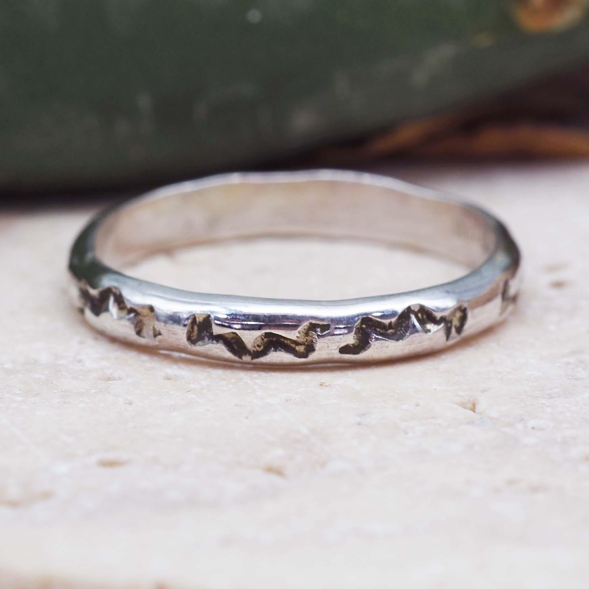 Silver Hand Carved Navajo Ring - native american jewelry by indie and harper australia