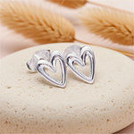 sterling silver heart stud earrings by indie and harper australia