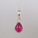 indie and harper sterling silver july birthstone ruby necklace