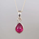 indie and harper sterling Silver july birthstone ruby necklace