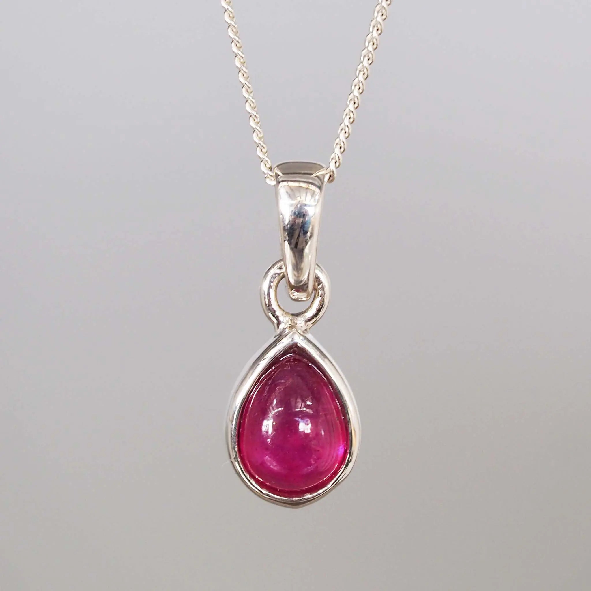 indie and harper sterling Silver july birthstone ruby necklace