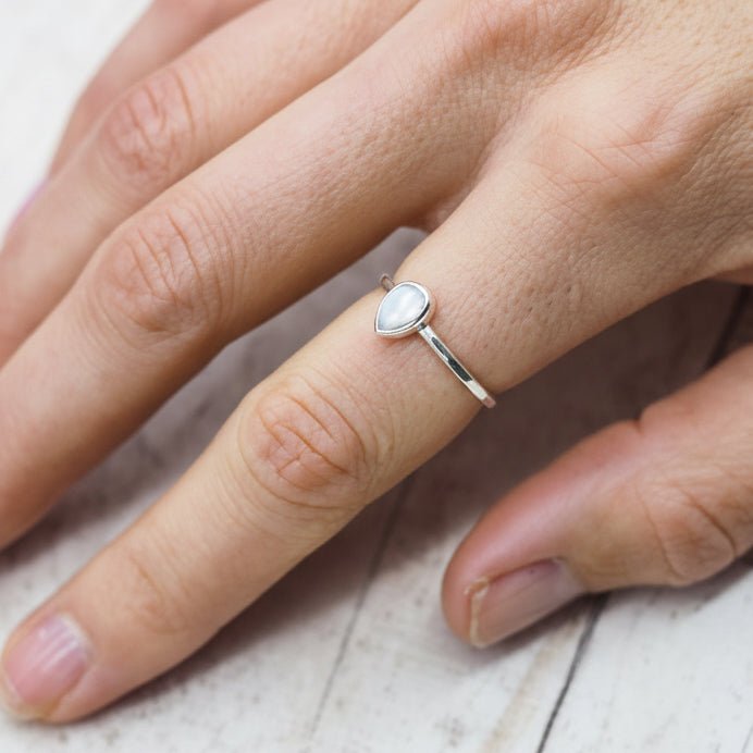 indie and harper sterling silver june birthstone pearl ring