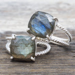 indie and harper sterling Silver Labradorite Double Twist Ring