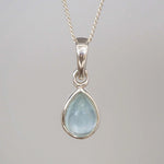indie and harper Sterling Silver March birthstone aquamarine necklace 
