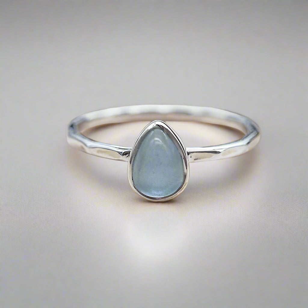 indie and harper sterling silver march birthstone aquamarine ring