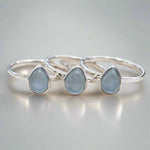 indie and harper sterling silver march birthstone aquamarine rings