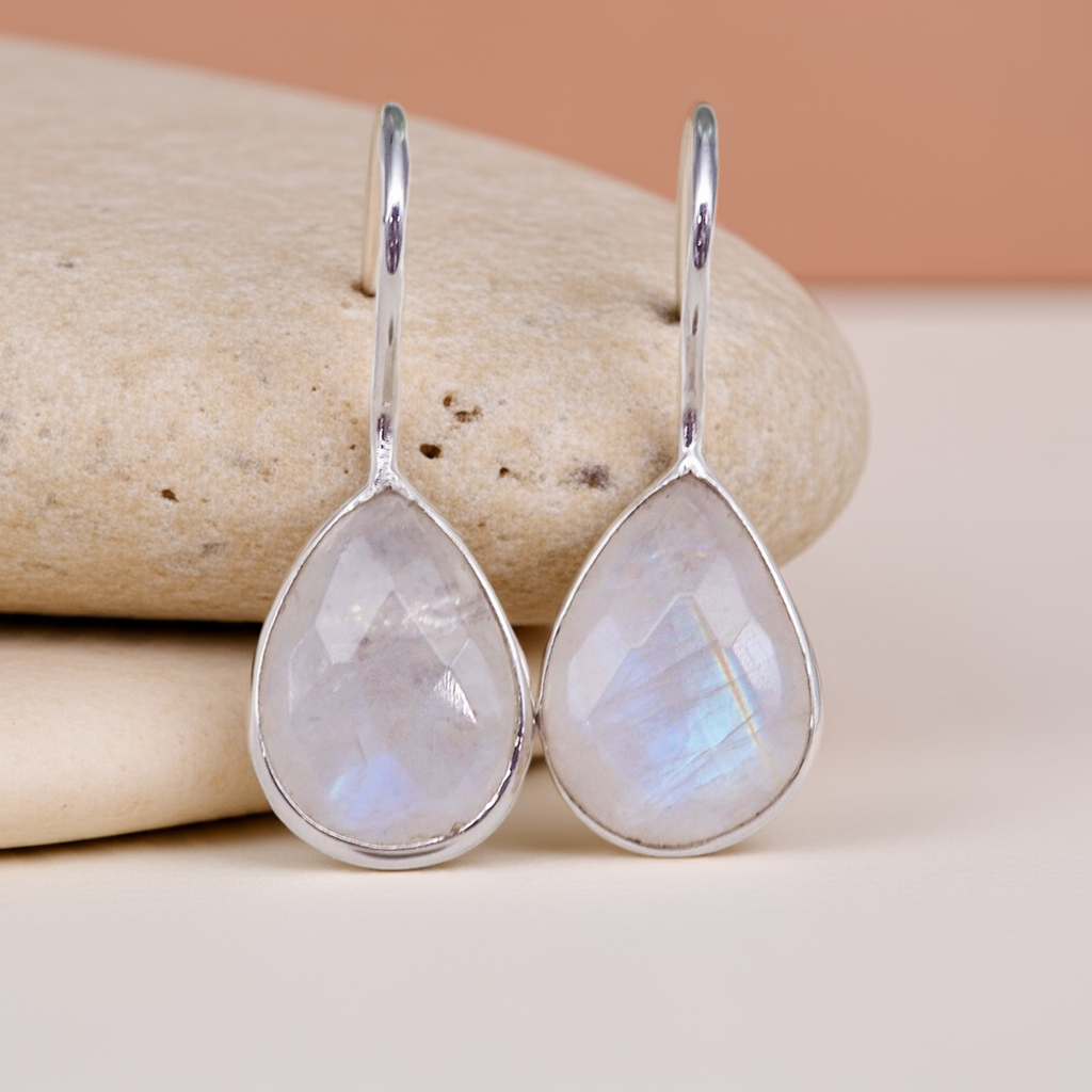 indie and harper sterling silver moonstone earrings