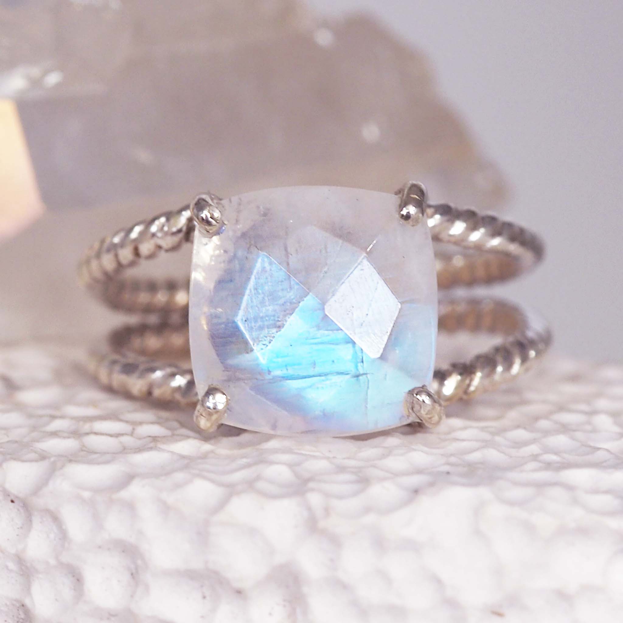 indie and harper Sterling silver moonstone ring