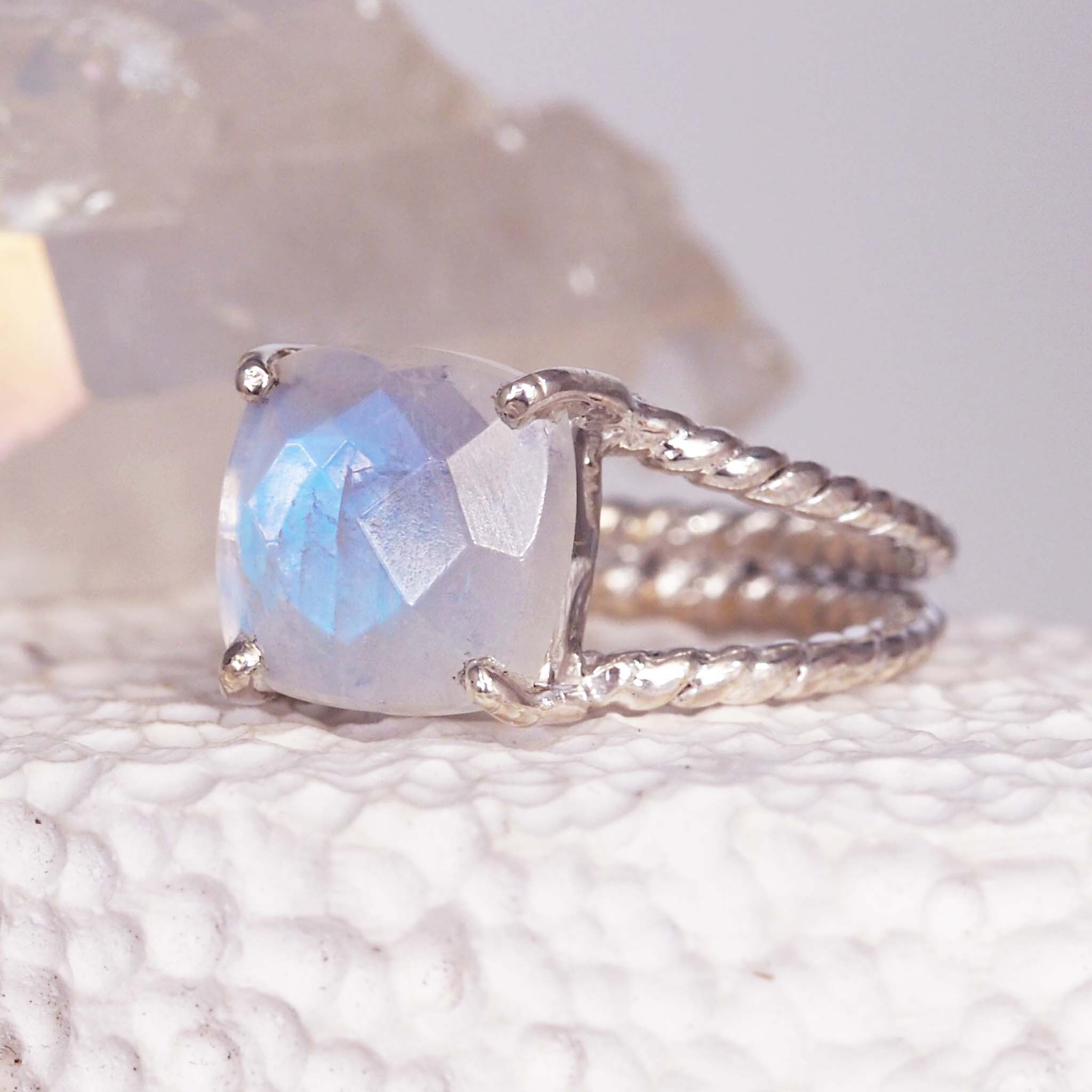 indie and harper Sterling silver moonstone ring