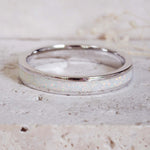 sterling silver ring with white opal inlay by online jewellery brand indie and harper