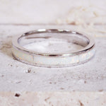 synthetic white opal and ring made with sterling silver by indie and harper