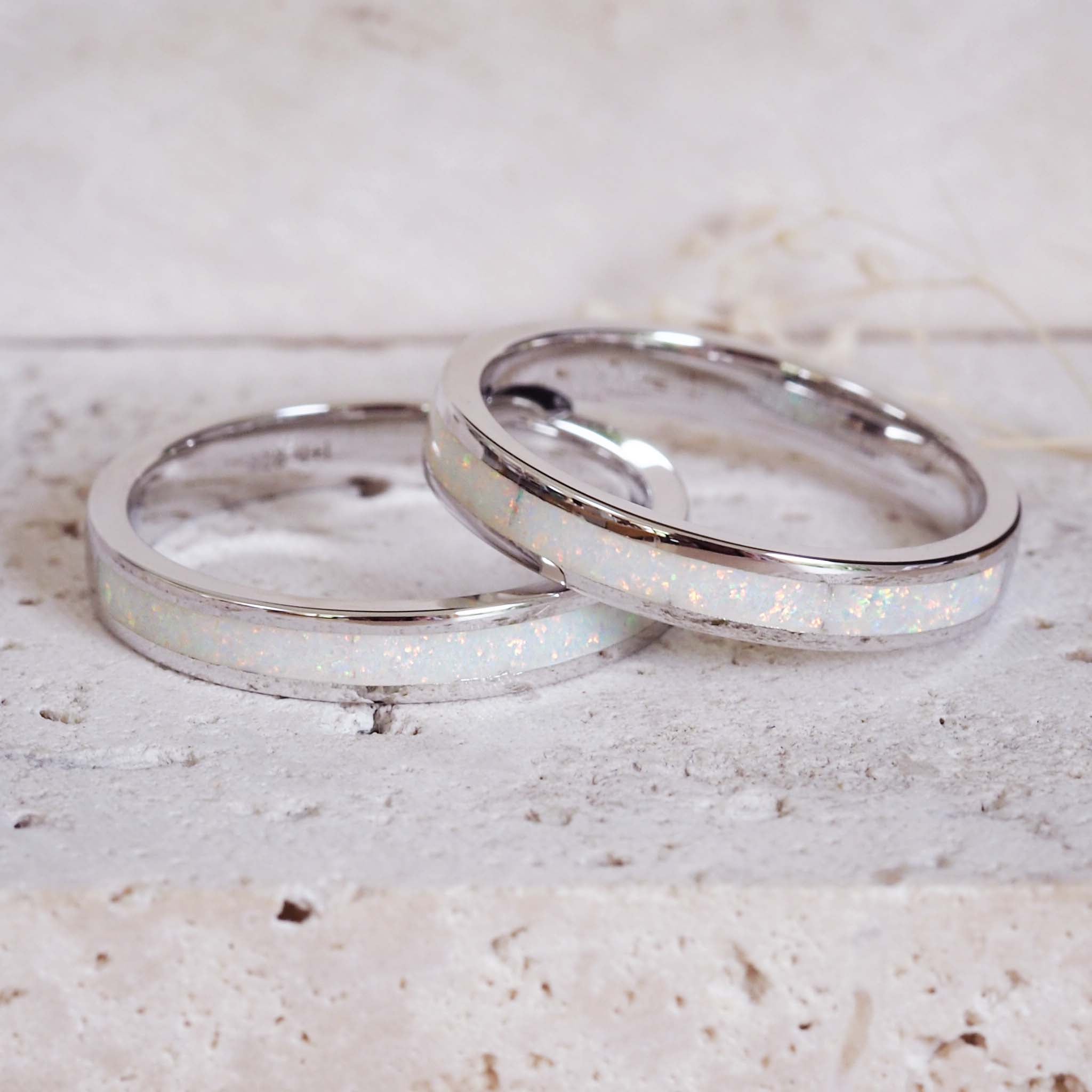 Sterling silver ring by indie and harper made with white opal