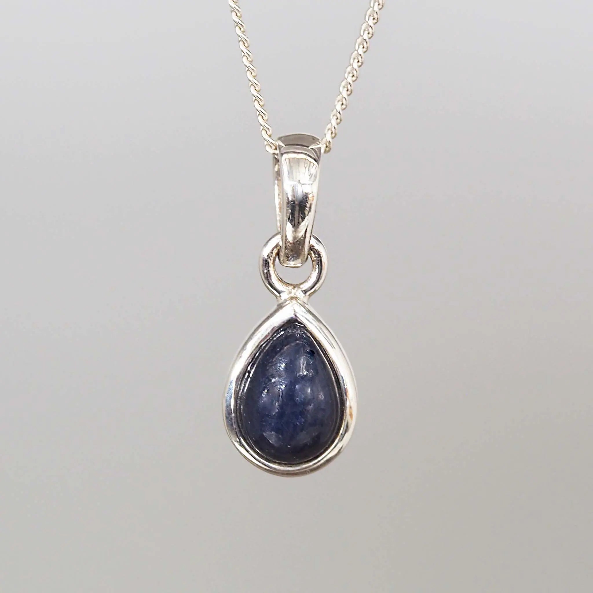 indie and harper sterling Silver september birthstone sapphire necklace