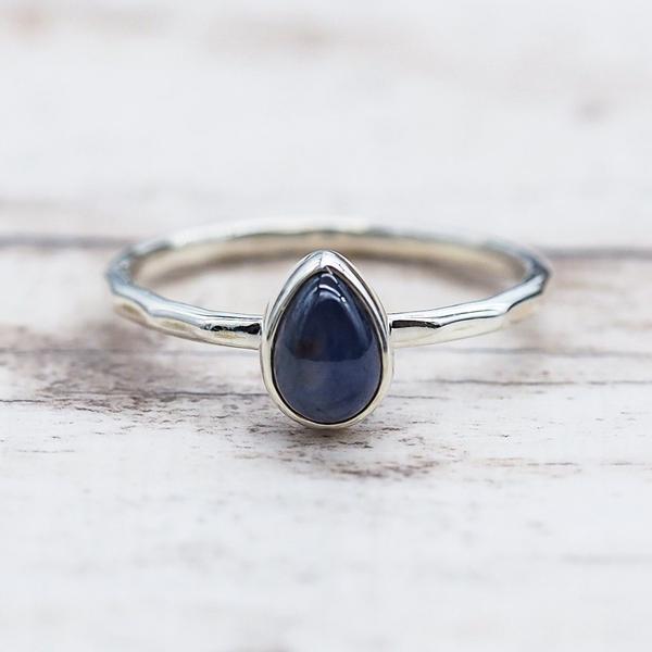 indie and harper sterling silver september birthstone sapphire ring