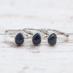 indie and harper sterling silver september birthstone sapphire rings