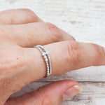 Finger wearing a Dainty Sterling silver ring - Sterling silver jewellery by indie and harper australia