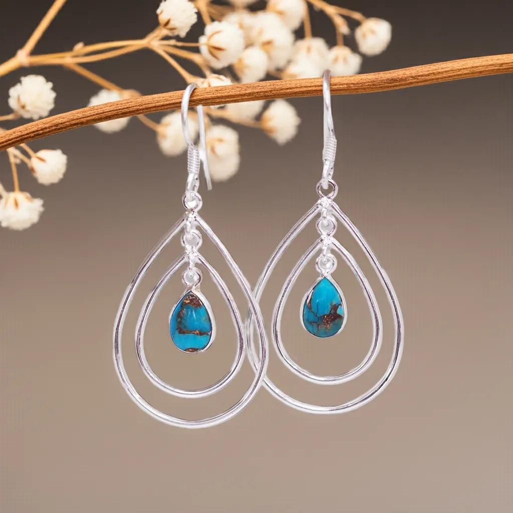 sterling silver turquoise earrings by indie and harper australia