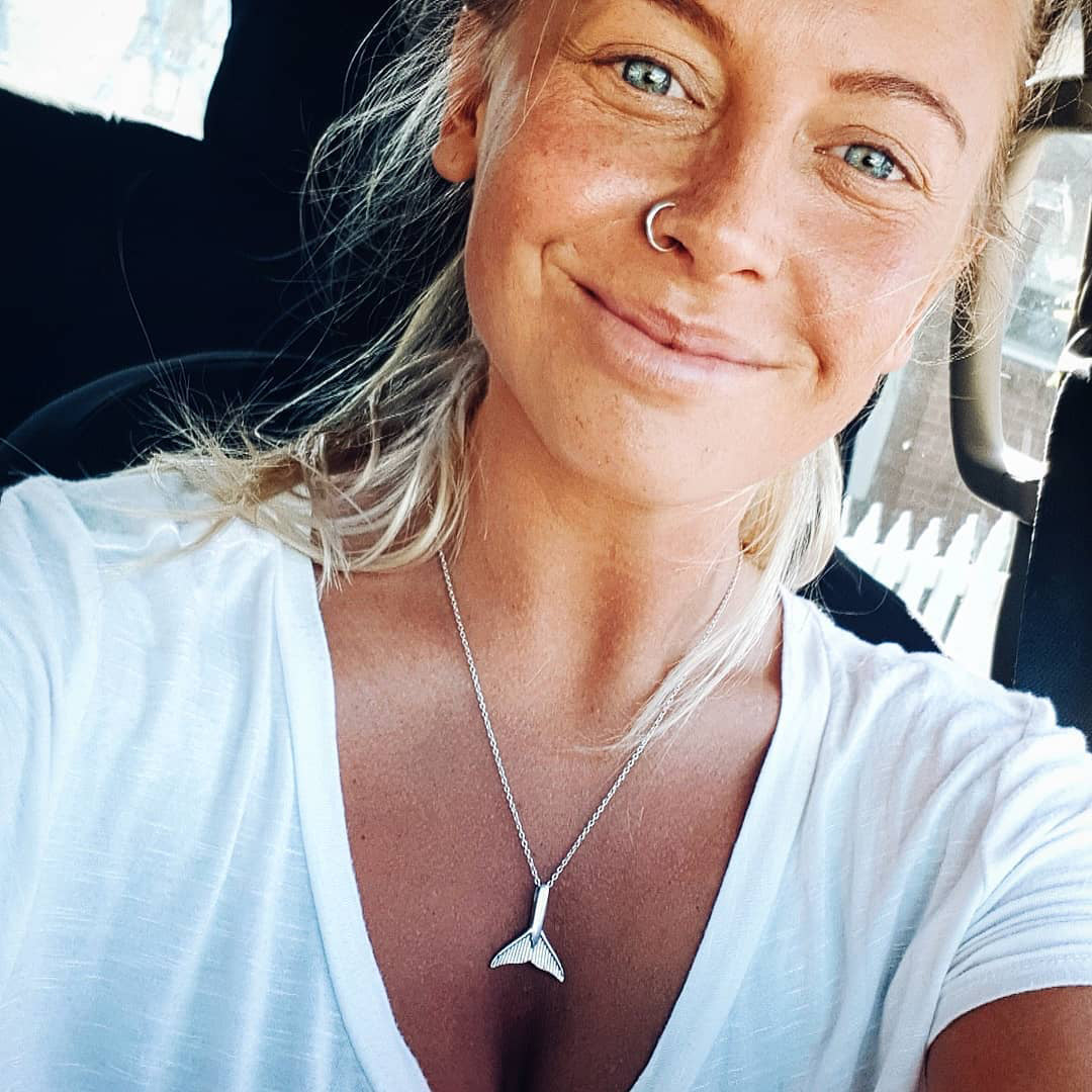 indie and harper sterling silver Whale Tail Necklace - $5 donated to Sea Shepherd