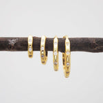 indie and harper gold Hoop earrings with cubic zirconias - Four different sized hoop earrings
