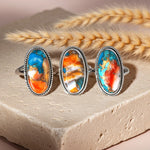 sterling silver spiny oyster turquoise rings by boho jewellery brand indie and harper australia