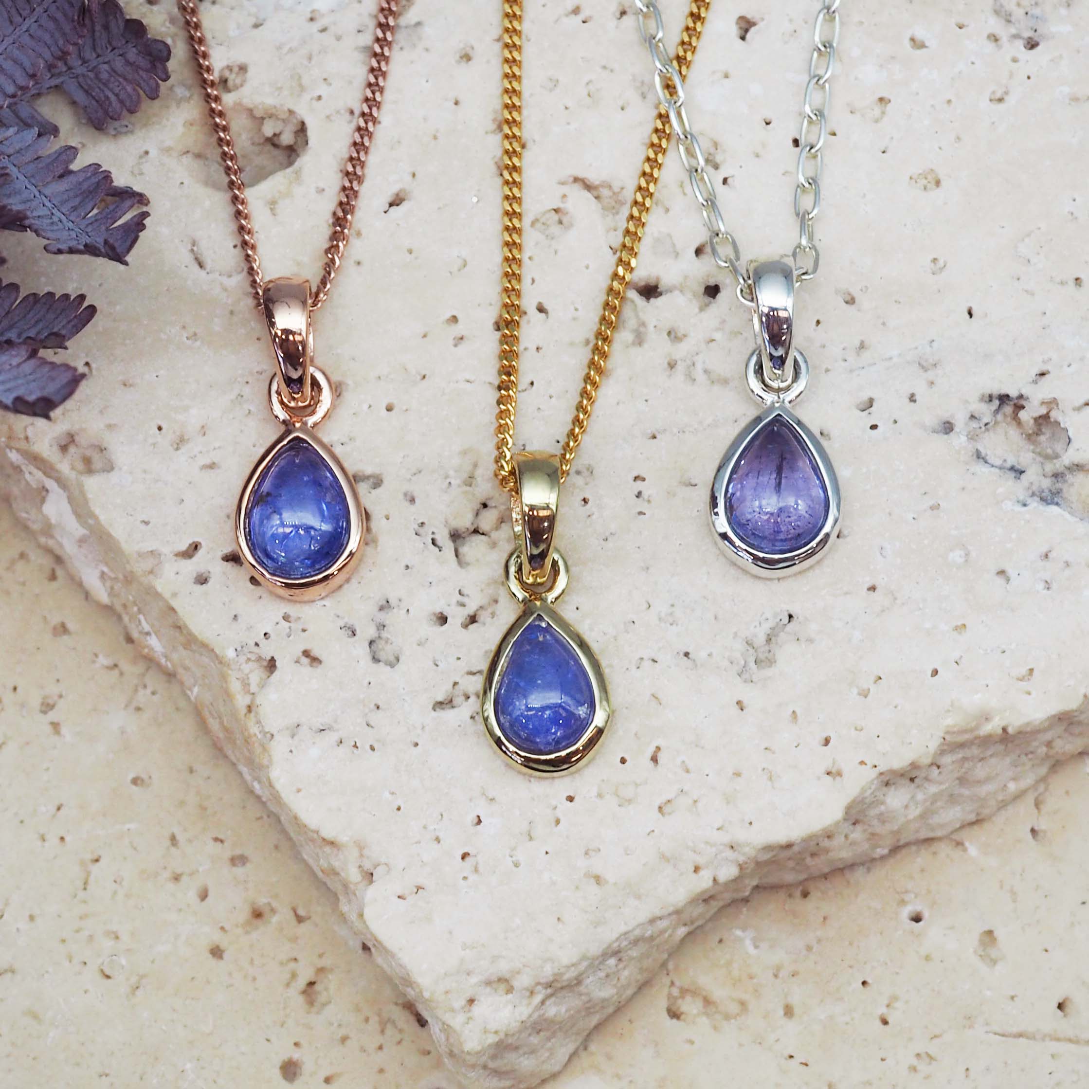 indie and harper december birthstone tanzanite necklaces