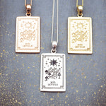 indie and harper the star tarot necklaces in silver, gold and rose gold