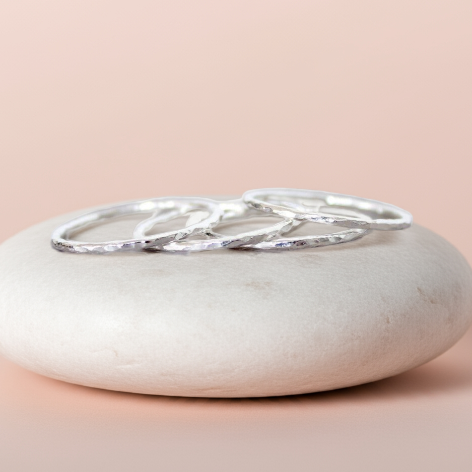 indie and harper dainty sterling silver stacker rings - womens minimalistic jewellery australia