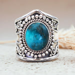 sterling silver tribal turquoise ring by indie and harper australian jewellery