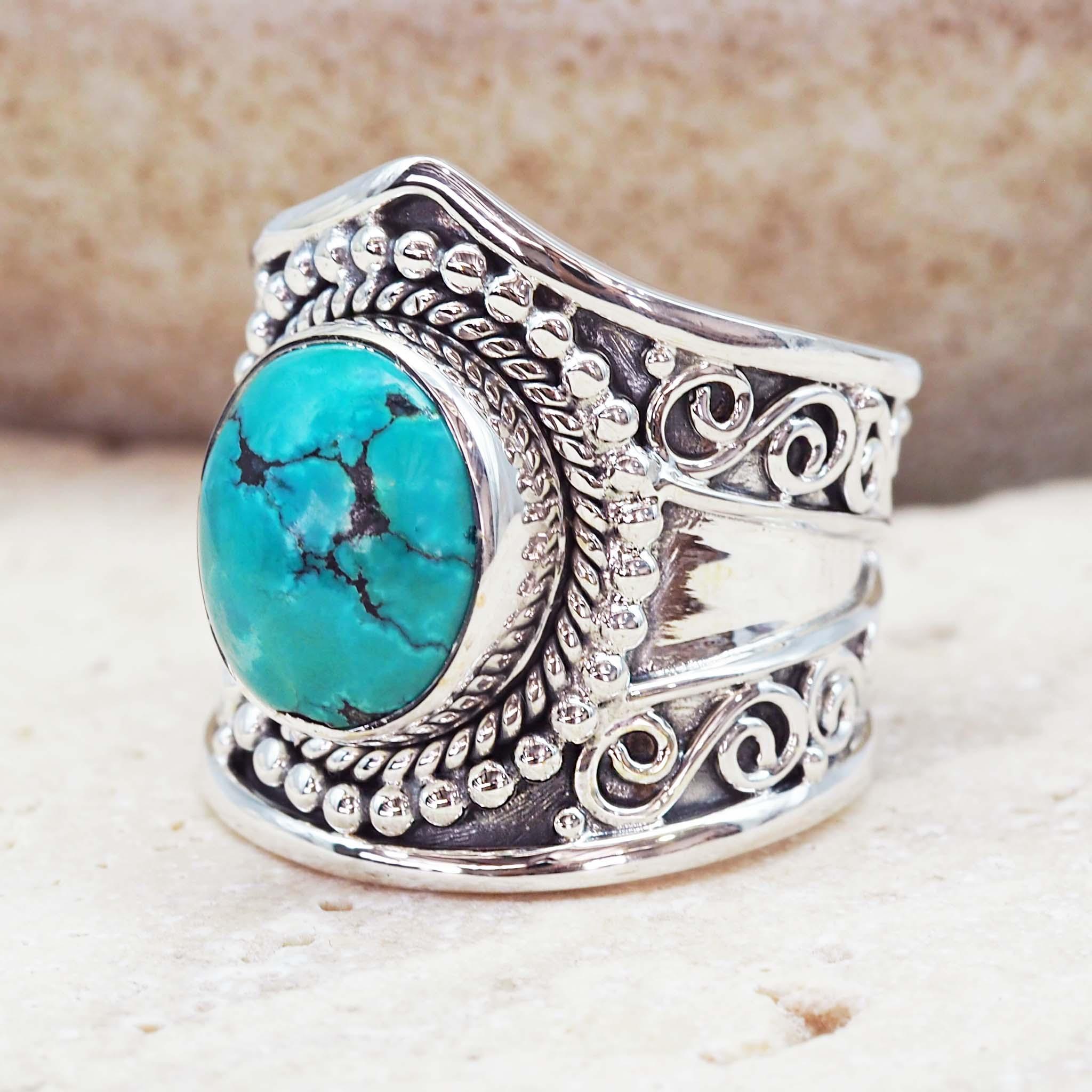indie and harper sterling silver Tribal Turquoise Ring