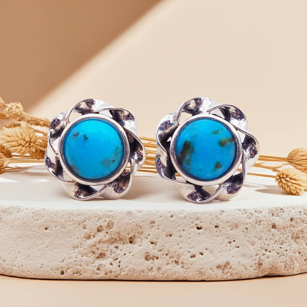 dainty sterling silver turquoise earrings - indie and harper turquoise jewellery australia