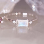 indie and harper sterling silver white topaz and moonstone ring
