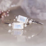 indie and harper sterling silver white topaz and moonstone rings