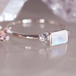 indie and harper sterling silver white topaz and moonstone ring