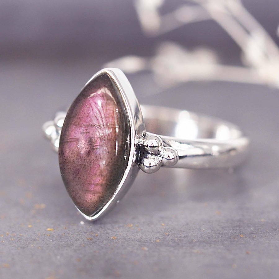 Purple Labradorite Ring - womens purple labradorite jewellery - Australian jewellery brand